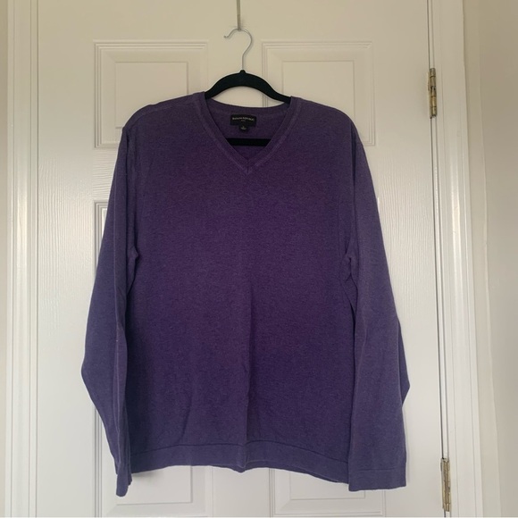 Banana Republic Men's Purple V-Neck Sweater Size Extra Large - Picture 1 of 7